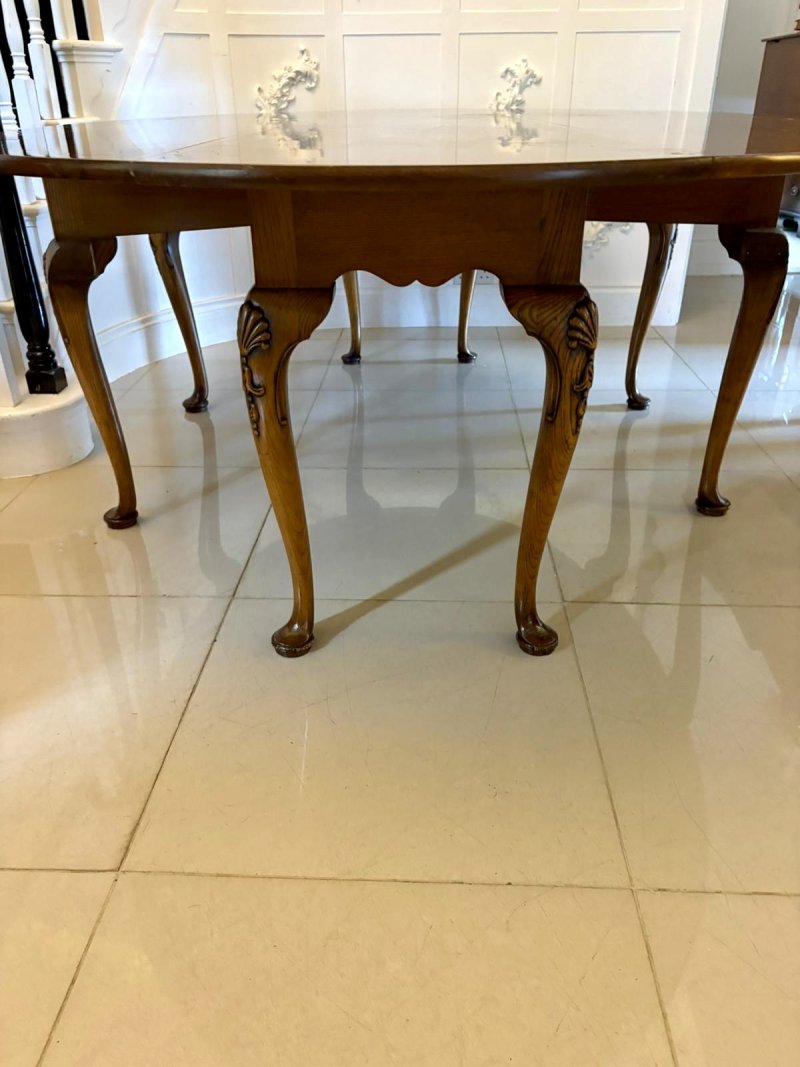 Large Antique Quality Figured Walnut 10 Seater Wake Dining Table - Image 12